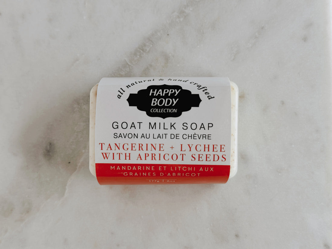 Tangerine &amp; Lychee with Apricot Seeds Goat Milk Soap