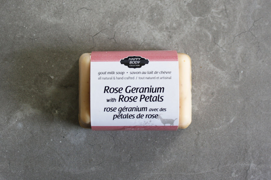 Rose Geranium with Rose Petals Goat Milk Soap